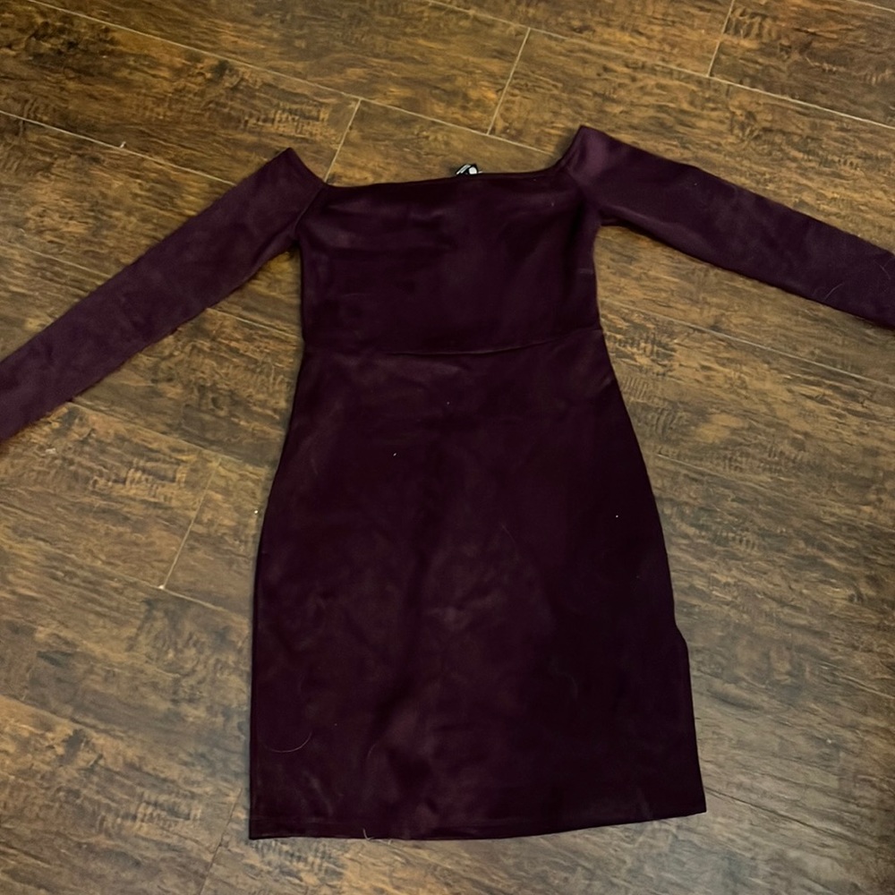 Dark purple suede dress